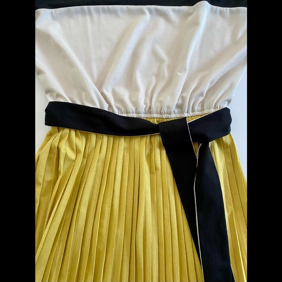 SANDRA ANGELOZZI Color Block Accordion Dress Medium - Picture 5 of 8